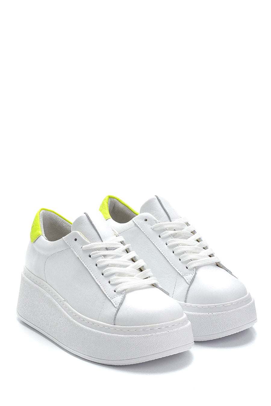 Women's Leather High-Sole Sneaker