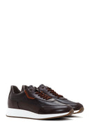 Men's Brown Thick Sole Leather Casual Sneaker | Derimod