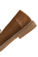 Women's Tan Suede Leather Loafer | Derimod