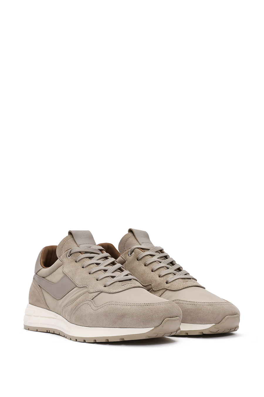 Men's Beige Lace-up Leather Sneaker