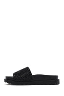Women's Black Stone Slippers | Derimod