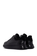 Men's Black Lace-up Thick-Sole Leather Sneaker | Derimod