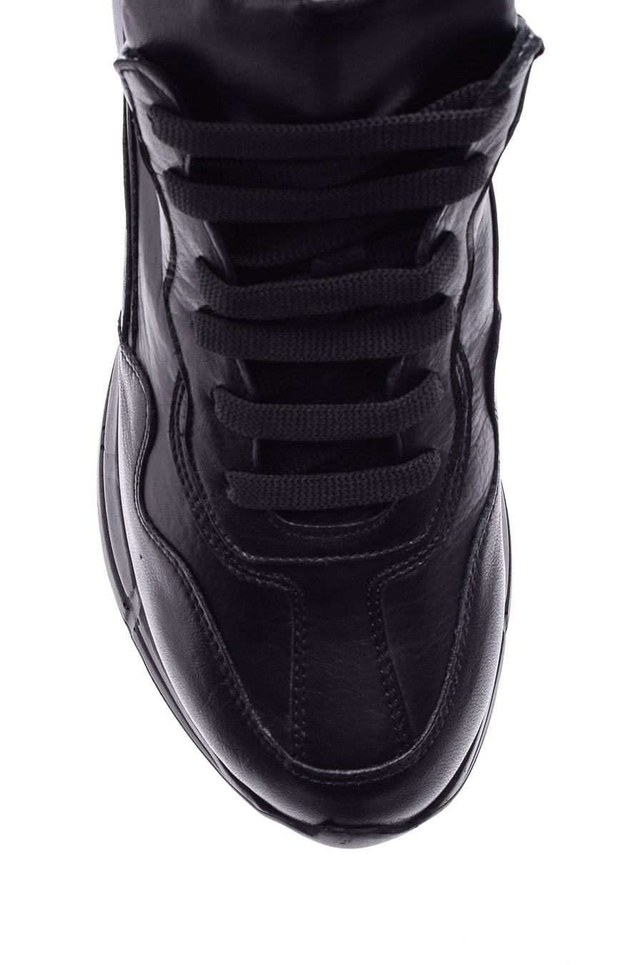 Women's High-Sole Leather Sneaker