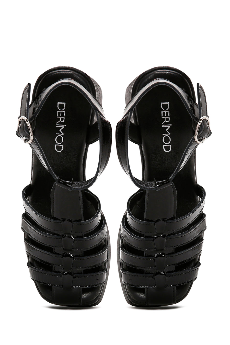 Women's Leather Patent Leather Thick Heeled Platform Sandals