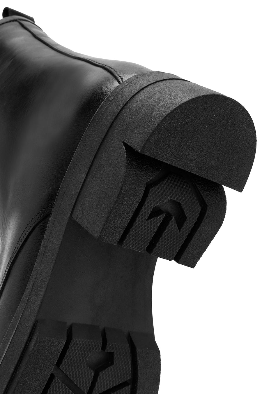 Women's Black Zippered Leather Boots