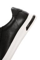 Men's Black Lace-up Thick-Sole Leather Sneaker | Derimod