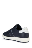 Geox Men's Navy Blue Spherica Vs Ec4 Lace-up Leather Sneaker | Derimod