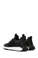 Derimod Zero Men's Black Lace-Up Thick Soled Fabric Sneaker | Derimod