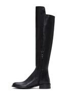 Women's Black Zippered Leather Boots | Derimod