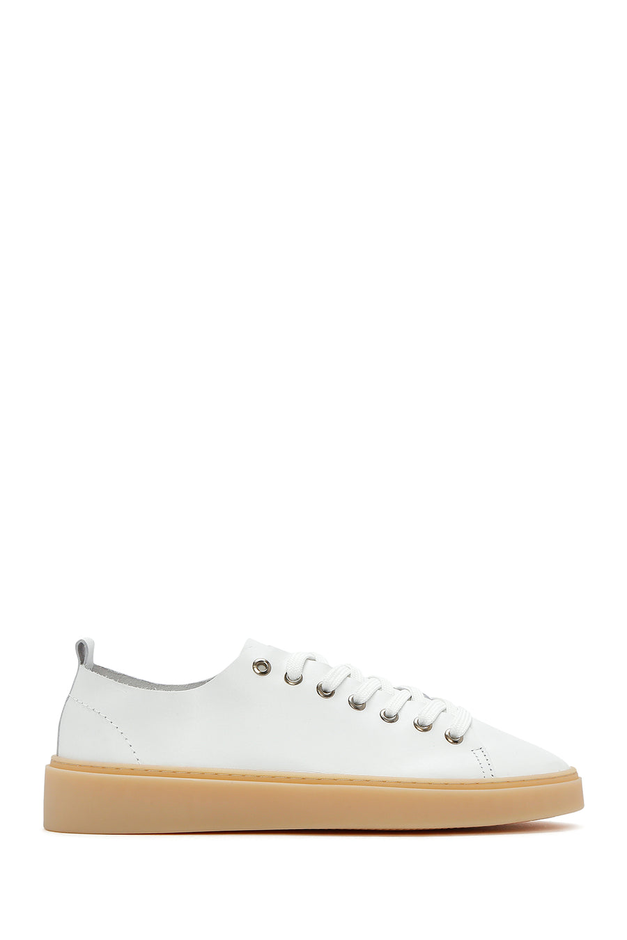 Erkek Beyaz Bağcıklı Deri Sneaker 25SFD707818 | Derimod