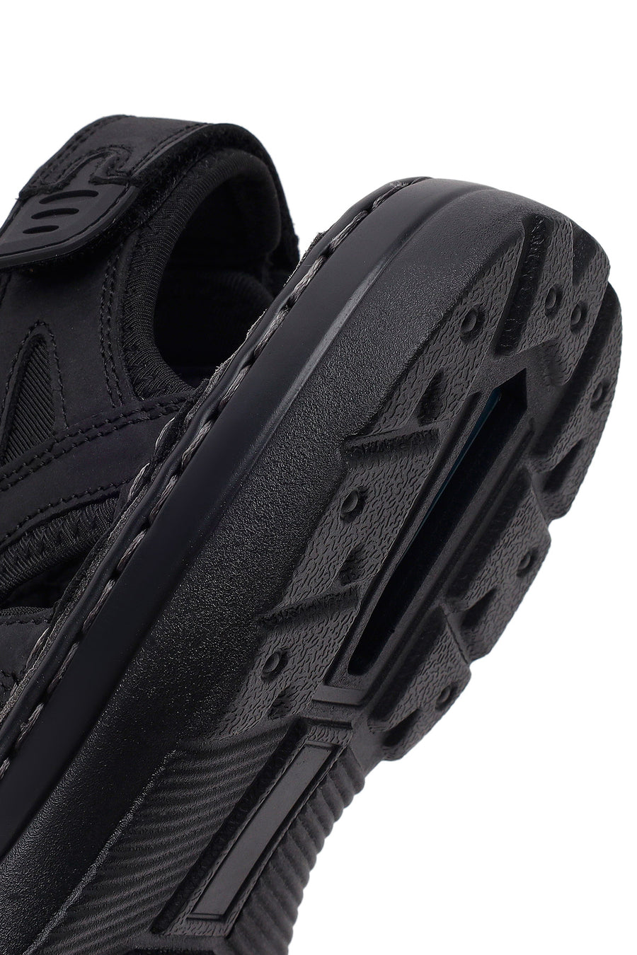 Men's Black Double Strap Leather Sandals