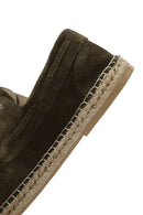 Men's Khaki Suede Leather Espadrille | Derimod