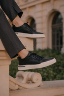 Men's Black Lace-up Leather Sneaker | Derimod