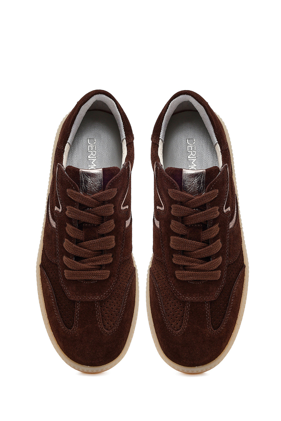 Women's Brown Lace-up Suede Leather Sneaker