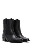 Women's Black Leather Cowboy Boots | Derimod