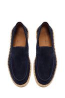 Men's Navy Blue Suede Leather Casual Loafer | Derimod
