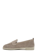 Women's Beige Suede Leather Loafer | Derimod