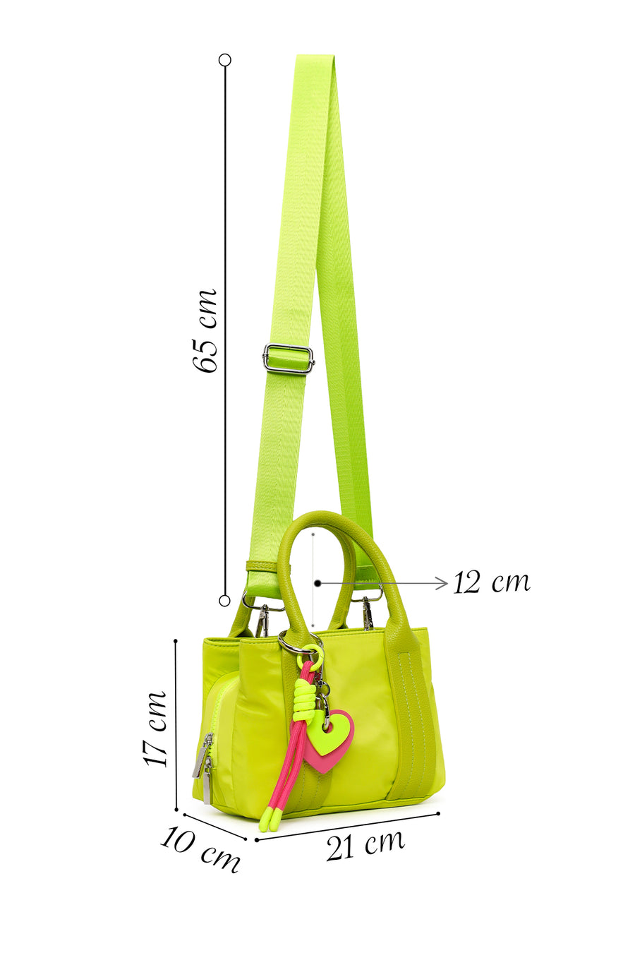 Woman Green Long-Strap Accessory Fabric Shoulder Bag