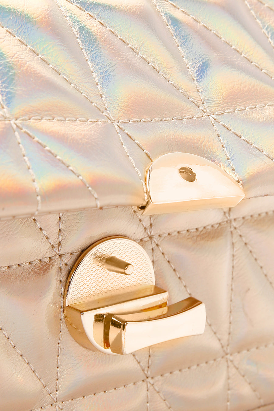 Women's Gold Long Strap Quilted Crossbody Bag