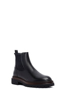 Male Black Thick-Soled Leather Chelsea Boots | Derimod