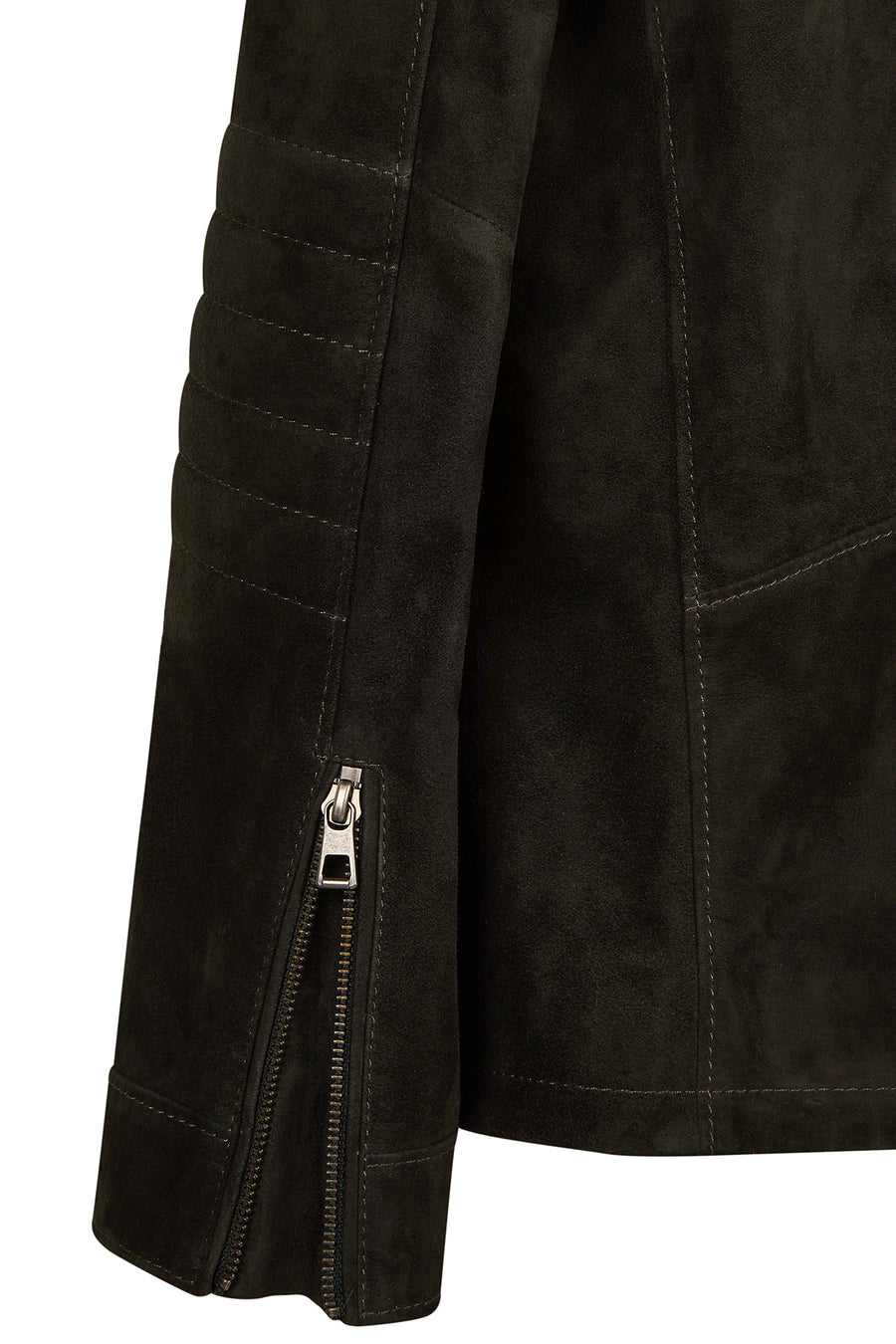 Lorenzo Male Gray Stand Collar Suede Leather Jacket