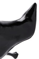 Women's Black Patent Leather Thin Heeled Boots | Derimod