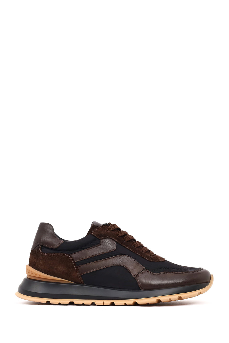 Erkek Siyah Bağcıklı Deri Sneaker 25WFD641214 | Derimod