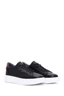 Men's Black Leather Thick Soled Sneaker | Derimod