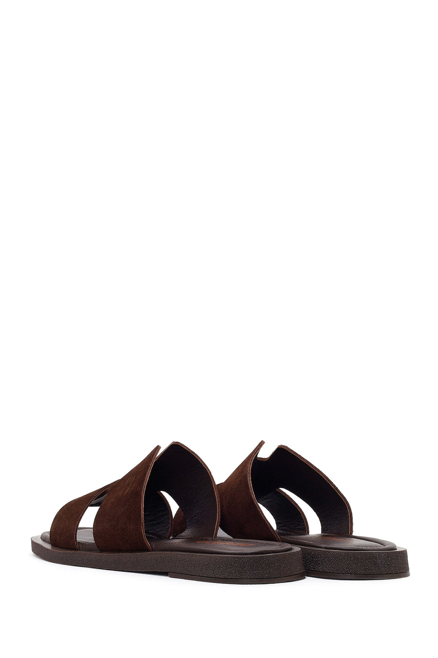 Women's Brown Suede Leather Slippers