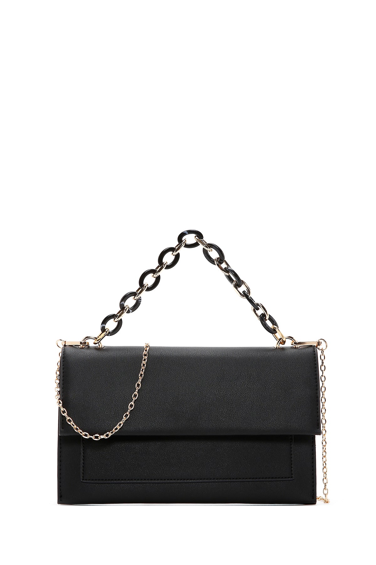 Women's Black Long Chain Strap Clutch Bag 24SBD290318 | Derimod