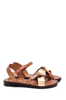 Women's Leather Crossbody Bodrum Sandals | Derimod
