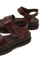 Women's Brown Chunky Leather Sandals | Derimod
