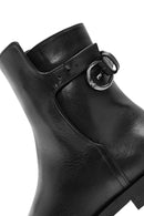 Women's Black Zippered Leather Boots | Derimod