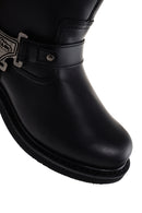 Harley Davidson Men's Black Estes Zippered Leather Boots | Derimod