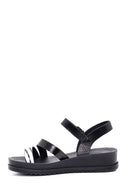 Women's Black Patterned Sandals | Derimod