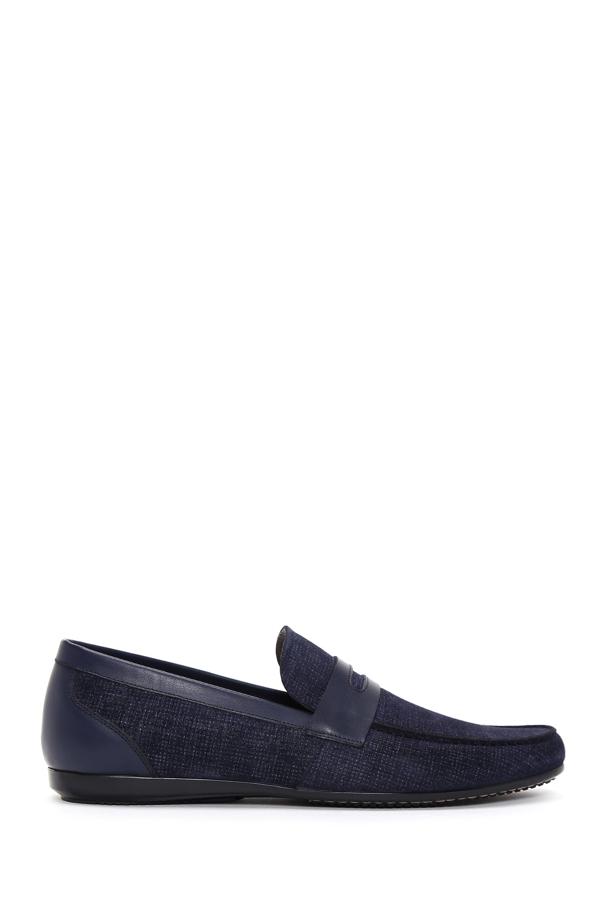 Erkek Lacivert Baskılı Deri Casual Loafer 23SFD600726 | Derimod