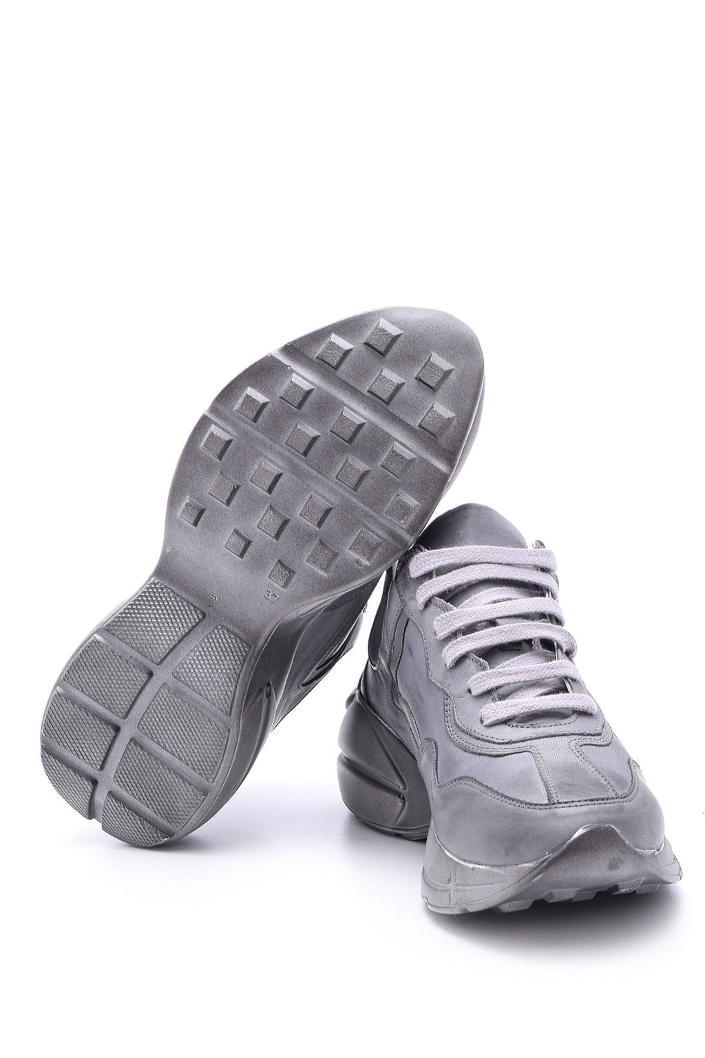 Kadın Yüksek Tabanlı Deri Sneaker