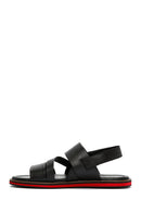 Men's Black Leather Sandals | Derimod