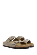 Birkenstock Men's Brown Arizona Double Buckle Leather Slippers | Derimod