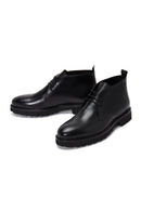 Men's Black Leather Casual Boots | Derimod