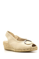 Women's Wedge Heeled Open Toe Espadrille Shoes | Derimod