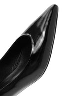 Women's Black Low Thin Heel Patent Leather Shoes | Derimod