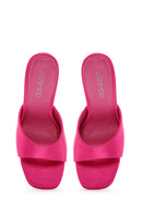 Women's Pink Transparent Heeled Slippers | Derimod