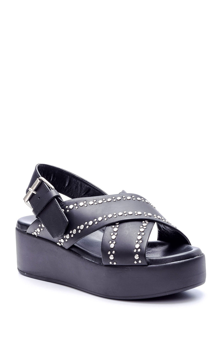 Women's Studded Detailed Wedge Heeled Sandals
