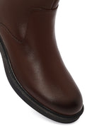Men's Brown Zippered Leather Casual Boots | Derimod