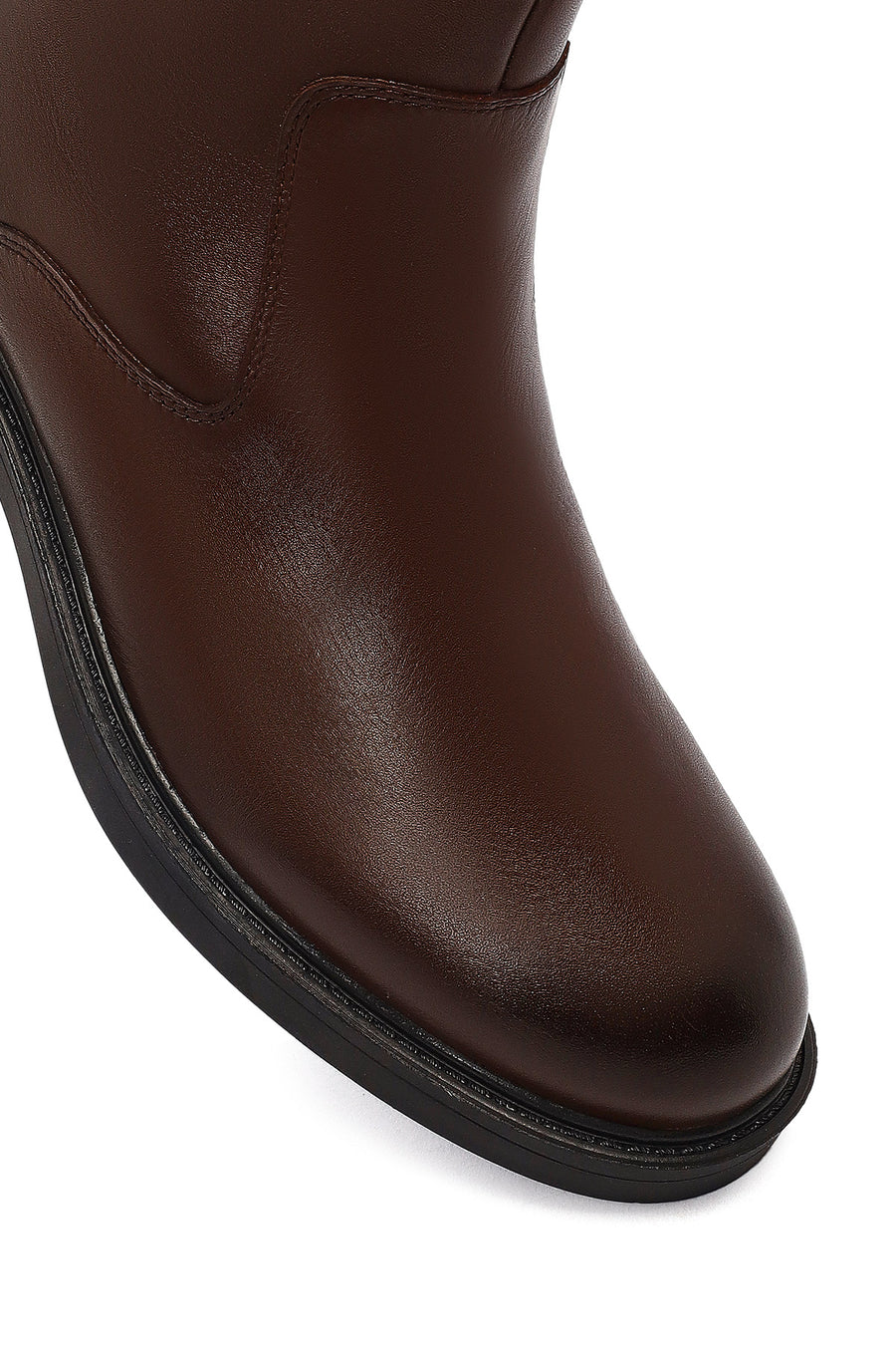 Men's Brown Zippered Leather Casual Boots