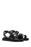 Women's Black Ankle Strap Leather Sandals | Derimod