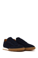 Erkek Lacivert Bağcıklı Süet Deri Sneaker | Derimod