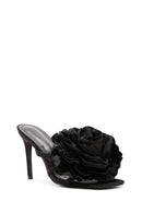 Women's Black Accessory Detailed Thin Heeled Slippers | Derimod