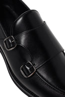 Erkek Siyah Çift Tokalı Deri Casual Loafer | Derimod
